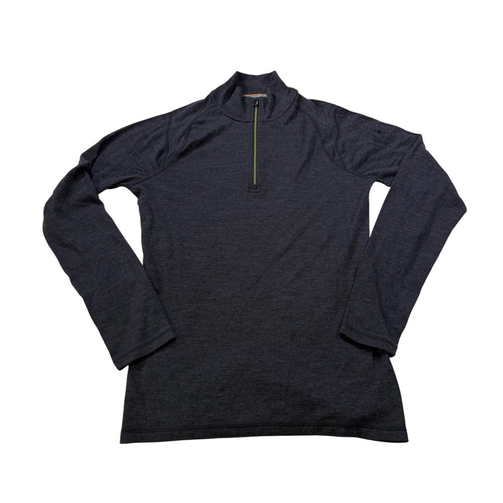 Smartwool Quarter Zip Pullover M Gray 100% Merino Wool Performance Activewear